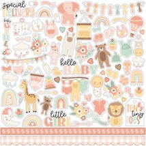 Our Baby Girl Cardstock Stickers 12&quot;X12&quot;-Elements - £9.77 GBP