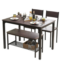 Dining Table Set for 4, 43.3 inch Kitchen Table Set with Chairs and Bench, 4 Pie - $539.96