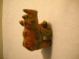 Set Of 2 Mini Stone Animals 1 Green Frog And 1 Red And Green Rhino 1&quot; Height - £31.84 GBP