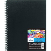 Canson Mix Media Art Book, Heavyweight French Paper, Double Sided Fine a... - $44.99
