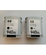 (2) HP 940XL High Yield Black Original Ink Cartridge (C4906A) - £6.58 GBP