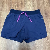 LL Bean Girls Blue Trail Running Shorts Pull On Dry Fit Size 14 L/XL 300396 - $21.78