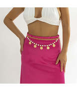 Pearl &amp; 18K Gold-Plated Beaded Layered Chain Waist Belt - £15.00 GBP