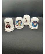 Vintage Set of 4 Ceramic Betty Boop Thimbles 1998 King Features Syndicat... - $257.01 MXN