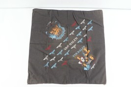 Vtg 80s Van Halen 1984 Spell Out Rock N Roll Bandana Handkerchief Scarf Black - £31.27 GBP