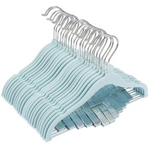 Blue Velvet Clothes Hangers With Clips For Baby Nursery And Kids Closet, Ultra T - £40.99 GBP