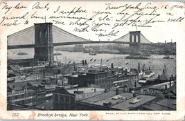 Brooklyn Bridge, New York Undivided Back B &amp; W Postcard 1904 - £19.73 GBP