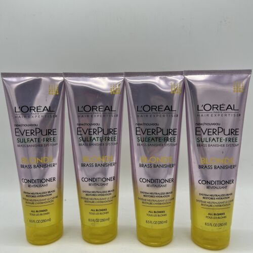 4 x L'Oreal Hair EverPure Sulfate Free Blonde Brass Conditioner 8.5 Oz - $34.40