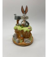Looney Tunes Bugs Bunny Porcelain Music Box Plays Brahms Lullaby Go To S... - $19.18 CAD