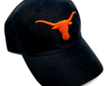 UNIVERSITY OF TEXAS LONGHORNS LOGO BLACK SLOUCH CURVED BILL ADJUSTABLE H... - £17.48 GBP