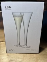 LSA International Bar Hollow Stem Flutes 200 Ml Clear X2 Brand New In Box - $79.99