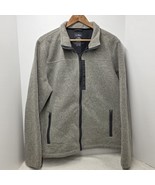 LL Bean Fleece Jacket Mens LARGE Regular Gray Charcoal Clay Full Zip - $27.79 CAD