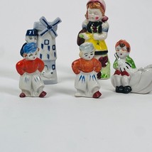 Vintage Lot of 5 Figurines Blue White Dutch Boy  &amp; More Japan - £14.69 GBP