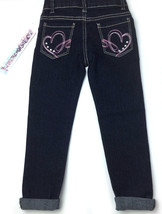 VTG Girl&#39;s Toddlers Size 2T Embellished Jeans Denim Pants Love At First Sight - £16.10 GBP