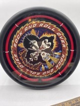 KISS Neon Wall Clock Rock and Roll Over Cover Artwork 2007 Red Light READ - £43.36 GBP