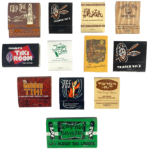 Tiki Bar 13 Retro Matchbook Lot Trader Vics Tonga Hala Hukilau Frankies False - $111.12