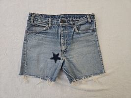 Levi's 517 Vtg 1991 Custom Cutoff Denim Shorts Jorts Mens Sz 32 Patchwor... - $60.39