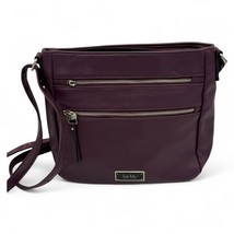 Nicole Miller Plum Crossbody Bag With Multiple Zipper Compartments &amp; Adj... - $61.62 CAD