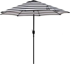 Blissun 9&#39; Outdoor Patio Umbrella, Striped Patio Umbrella, Outdoor Tab - $38.00