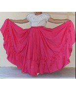 Womens Full Super Wide Skirt One Size Waist For Folkloric Dances New Handmade  - $54.95 - $62.87