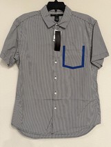 NWT Marc by Marc Jacobs Men&#39;s White Striped Slim Fit Dress Shirt Sz M MS... - $36.62
