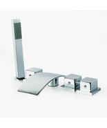 3-Handle Deck-Mount Waterfall Roman Tub Faucet Pol. Chrome Handheld show... - $2,111.41 MXN