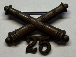 1902-1905, U.S ARMY ARTILLERY CORPS, BRONZE, 25th FIELD ARTILLERY, COLLA... - $35.00