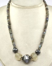 Black Labradorite Faceted Rock Crystal Beads 296 Ct Designer Gemstone Ne... - $1,695.38 MXN