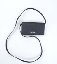 Kate Spade New York Crossbody Wallet Black Textured Cell Phone Case Mini... - £26.53 GBP