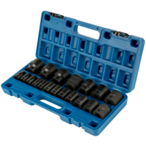 1/2&quot; Impact Socket Set, 19-Piece SAE 3/8&quot; to 1-1/2&quot;, Standard 6-Point Hex - $59.39