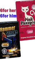 Female enhancer and hard stroke male enhancement 6 each 12 total combo pack - $39.00