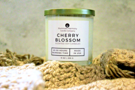 Cherry Blossom Scented Soy Wax Candle Decorative Candle Handmade Candle Gift - £10.11 GBP