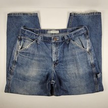 Vintage Lee Dungarees Jeans Men&#39;s 38x30 Light Wash Straight Leg Carpente... - £19.92 GBP