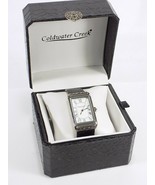 Coldwater Creek Women&#39;s Croc n Scroll Watch Black Leather Band &amp; Hinged Box - $866.79 MXN