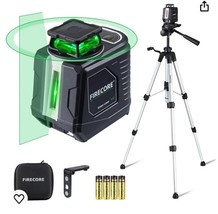 Firecore 82Ft Laser Level 360 Self Leveling with Tripod, Green Cross Lin... - $42.06