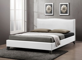 Winda White Modern Bed w/Upholstered Headboard - Queen Size  - $3,073.62 MXN