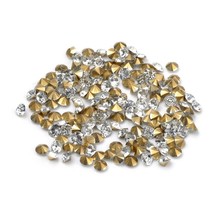 50 Pointed Back Rhinestones Diamond Faceted 3mm Clear Machine Cut Foil Back - £2.82 GBP