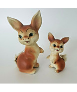 Vintage 1950&#39;s Fluffy Tail Bunny Rabbit Enesco Japan Figurine Set - £23.69 GBP