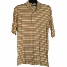 Bobby Jones Polo Golf Shirt Size XS Tan White Blue Striped Made In Italy... - £12.40 GBP