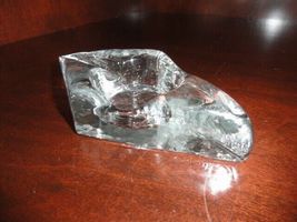 vintage heavy clear glass cigar ashtray 8.5" L X. 4" X 1.5" image 3