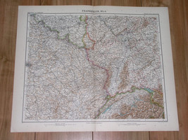 1911 Antique Map Of France Alsace Lorraine / Germany Baden / Belgium Luxembourg - £22.60 GBP