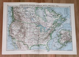 1932 Original Vintage Map Of North America / United States Canada Alaska - $16.16