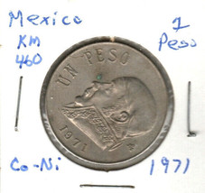Mexico 1 Peso, 1970, Copper-Nickel, KM 460 - £0.79 GBP