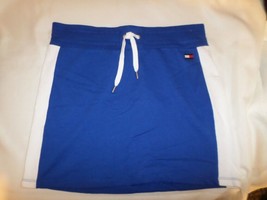 Tommy Hilfiger Sport Side Stripe Cotton Knit Skirt Royal Blue/White Size L - £19.47 GBP