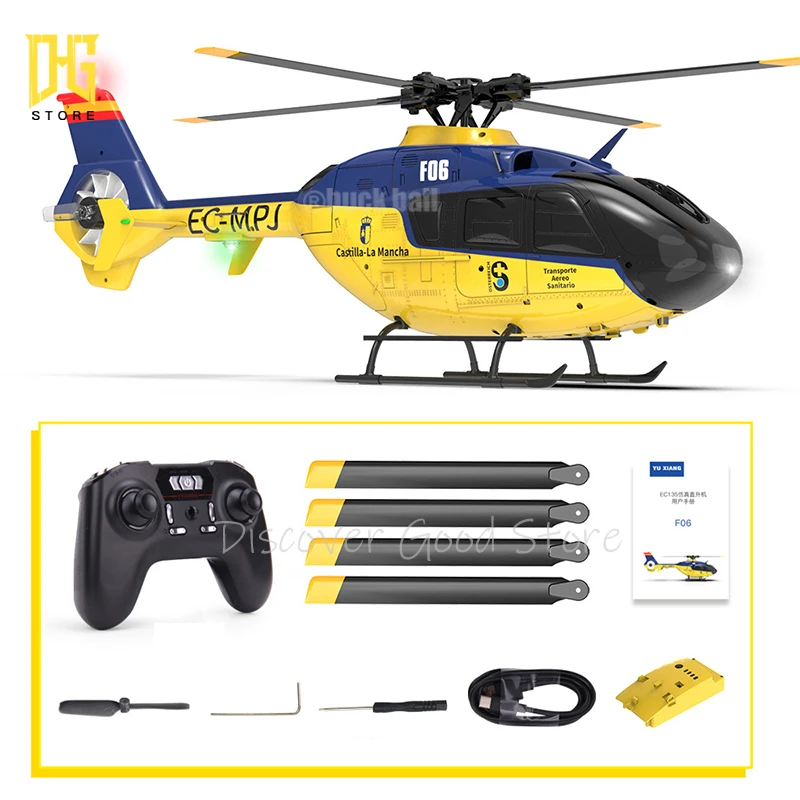 RC Helicopter YXZNRC Parkten F06 EC135 1/36 2.4G 6CH 6G Without Ailerons - $313.67