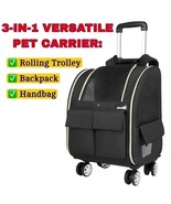 Pecute Rolling Pet Carrier Collapsible Backpack with Detachable Trolley ... - $914.97 MXN