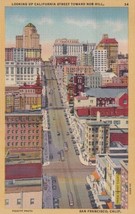 California San Francisco Looking Up Street Toward Nob Hill 1946 Postcard... - £2.30 GBP