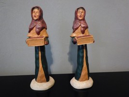 KURT S ADLER Set of 2 Women Figures with Box of Apples 7" Tall Resin? Wood? EUC - $29.95