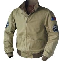 Trends Fashion World War 2 Brad Pit Military Tanker Khaki Cotton Jacket For Men - £77.49 GBP+