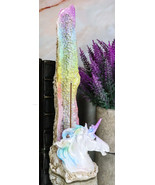 Fantasy Rainbow Sacred Unicorn Horse By Crystal Quarry Tower Incense Burner - $34.28 CAD